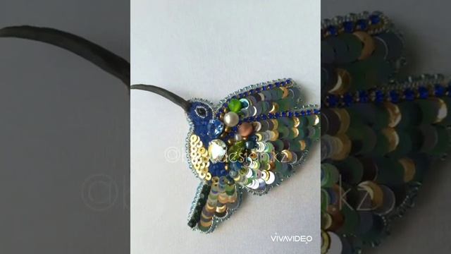 "Колибри" Брошь ручной работы. "Hummingbird" Brooch handmade смотреть онлайн