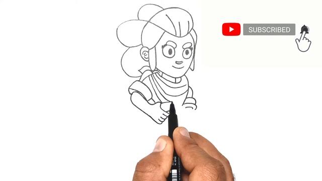 how to draw Shelly from brawl stars game step by step смотреть онлайн
