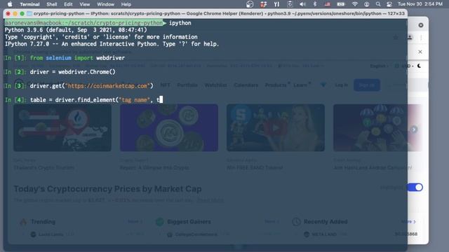 Data Mining Cryptocurrency prices with Python, Selenium, Pandas, and BeautifulSoup смотреть онлайн