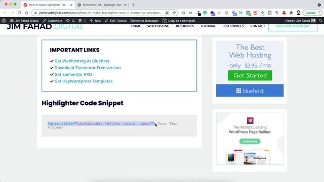 Elementor Highlighted Text (FREE) | WordPress Elementor Tutorial | Elementor Tricks смотреть онлайн