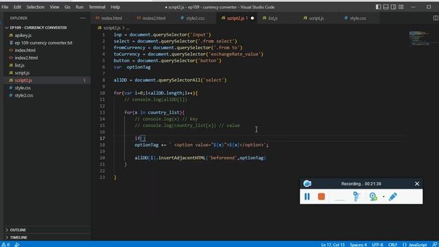 Ep 68 - Currency Converter Javascript project tutorial with source code смотреть онлайн