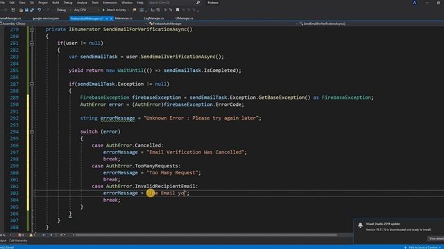 Firebase Authentication In Unity | Email Verification In Firebase Unity | Tutorial #3 смотреть онлайн