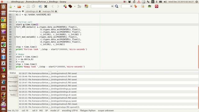 Python Hacks : Using cbindings to run Fortran files in Python 2 and 3 смотреть онлайн