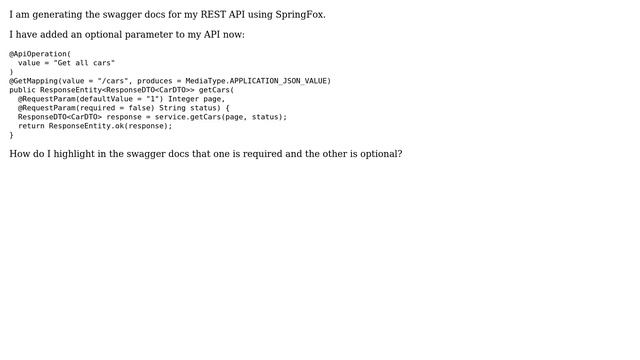 How Do I Mark A RequestParam As Optional In Swagger? смотреть онлайн