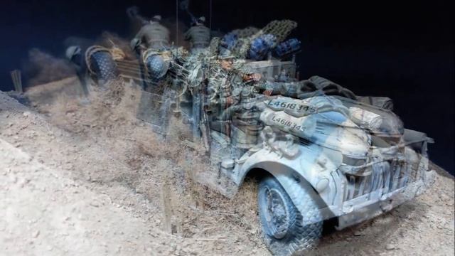 Diorama British L.R.D.G. Truck - Scaping from above - смотреть онлайн
