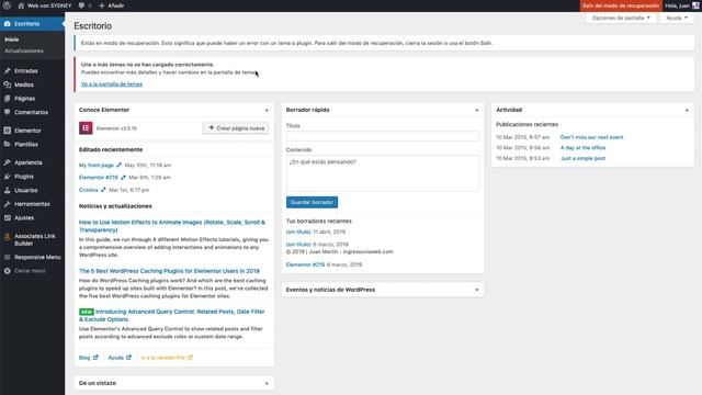 Cómo utilizar el MODO DE RECUPERACIÓN de WordPress. Adiós a la pantalla blanca смотреть онлайн