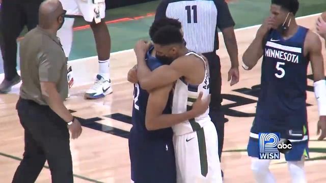 Karl Anthony Towns and MVP Giannis shared a special moment after the game last night смотреть онлайн
