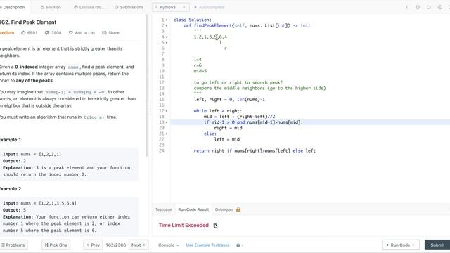 Leetcode 162 Find Peak Element - Python смотреть онлайн