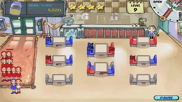 Diner Dash Walkthrough - Level #9 - Flo's First Diner - Eight Tables смотреть онлайн