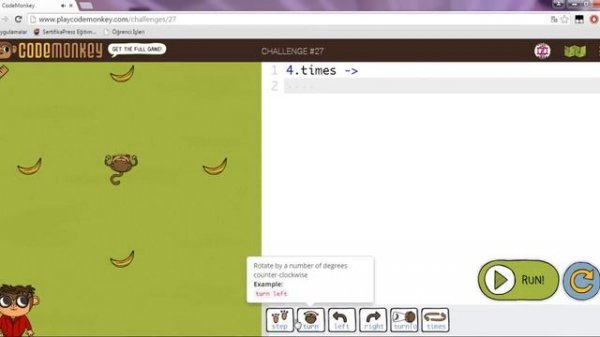 play code monkey 27 challenge level