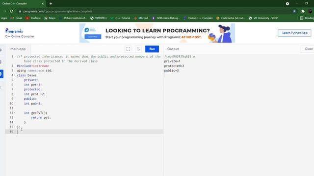 PUBLIC INHERITANCE,PROTECTED INHERITANCE & PRIVATE INHERITANCE ||OOPS CONCEPT смотреть онлайн