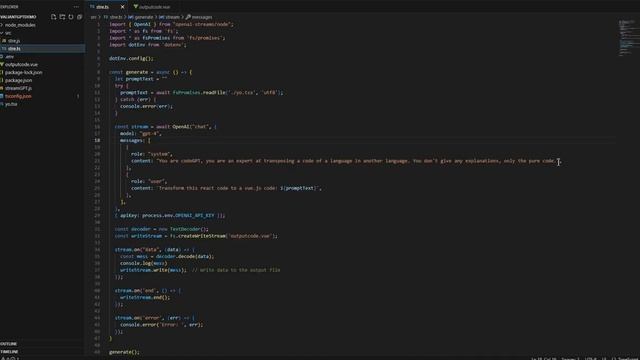 GPT-4 API Integration in VS code - Converting React in .Vue смотреть онлайн
