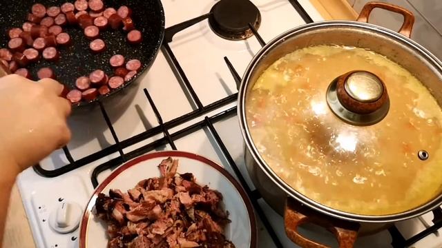 Гороховый суп с копченостями! Вкусно, быстро и ароматно! смотреть онлайн