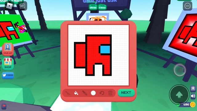 How to make among us art in starving artist Roblox смотреть онлайн