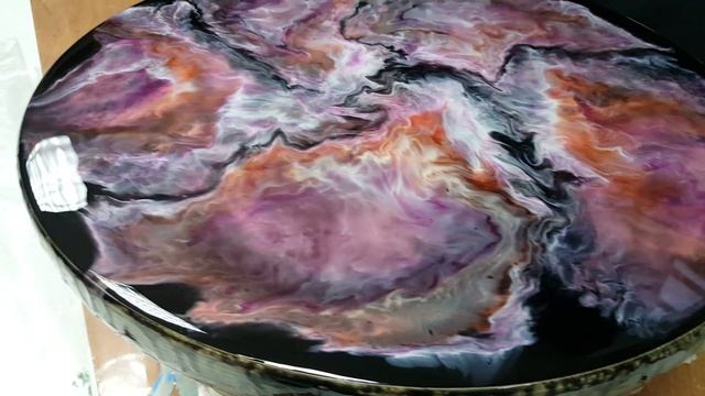 Арт-Табурет в технике Resin Art смотреть онлайн