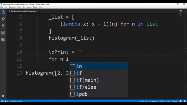 console horizontal histogram in python ? смотреть онлайн