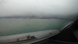 Уход на второй круг в Сочи вид из кабины. Попутная составляющая ветра. 
Cockpit view. Go around.