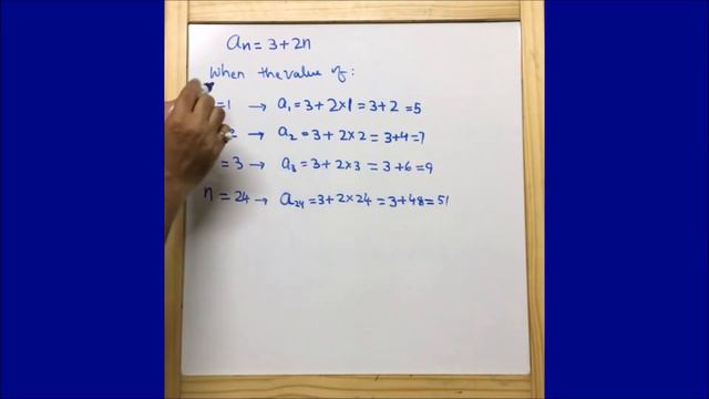 Example-15. Find the sum of first 24 terms of the list of numbers whose nth term is given by an = 3 смотреть онлайн