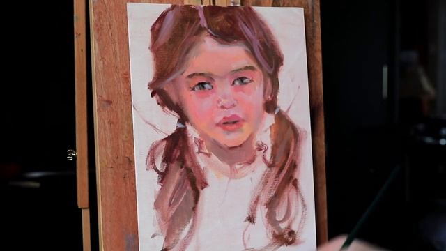 Живопись маслом, как написать портрет девочки, мастер-класс смотреть онлайн