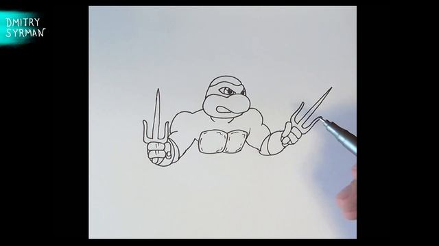 Как нарисовать Черепашку Ниндзя Рафаэля, How to draw Ninja Turtles Raphael смотреть онлайн