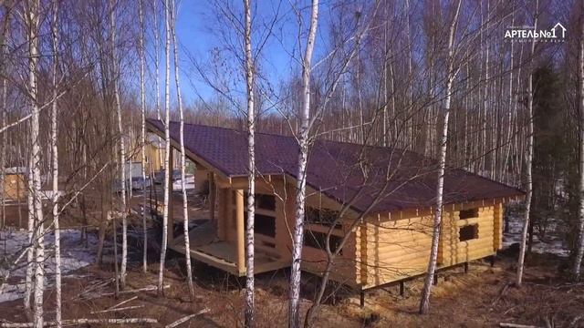 Дом из бревна по проекту "ХОУМ" в Чеховском районе Московской области смотреть онлайн