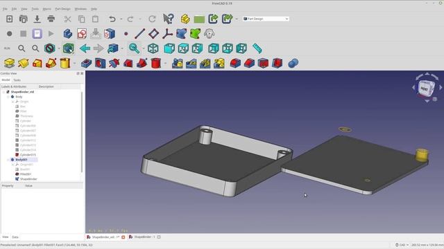 FreeCAD Part Design Shape Binder - Sharing features between two Bodies смотреть онлайн