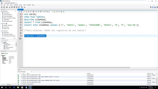 Curso de MySQL - Eliminar registros con TRUNCATE y DELETE смотреть онлайн