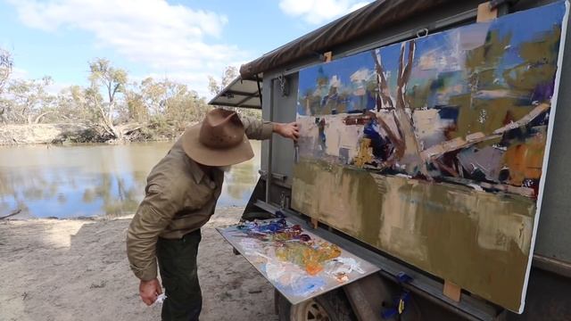 CHUNKY IMPASTO OIL PAINTING / River Gum Impressions - en plein air - Palette Knife / Alla Prima! смотреть онлайн