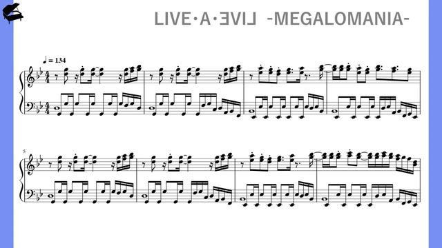 難【楽譜】ライブアライブ「メガロマニア」をピアノアレンジ (LIVEALIVE/MEGALOMANIA/ラスボス戦BGM/戦闘曲/リメイク)【ピアノ】