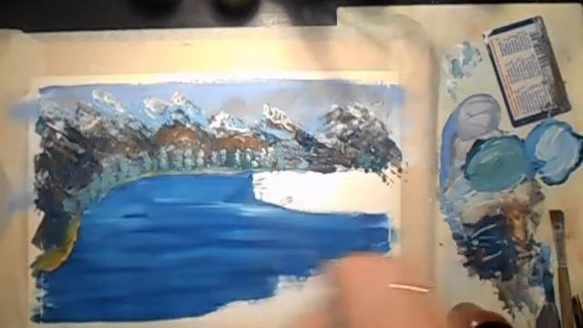 Видеоурок для начинающих как нарисовать зимний горный пейзаж #МарияУсович#MariUsovichRuArt смотреть онлайн