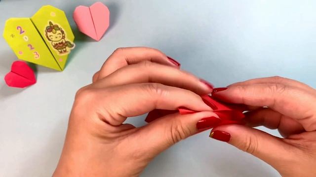 Standing love heart origami to write messages 2023 #ASMR #papercraft смотреть онлайн