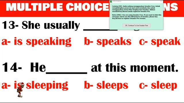 SIMPLE PRESENT vs PRESENT CONTINUOUS (EXCERCISES and KEYS) смотреть онлайн