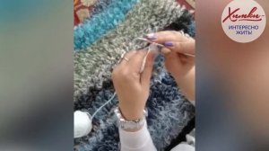 Техника вязания с вытянутыми петлями. Вяжем уютный коврик для ванной