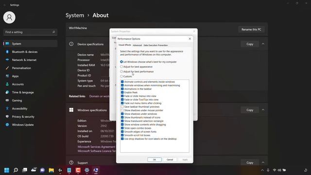 How To Select Visual Effects Settings That Adjust Windows 11 For Best Performance смотреть онлайн