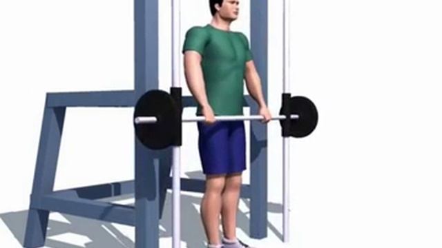 Правильное выполнение - Наклоны со штангой на прямых ногах (тренажер Смита) смотреть онлайн