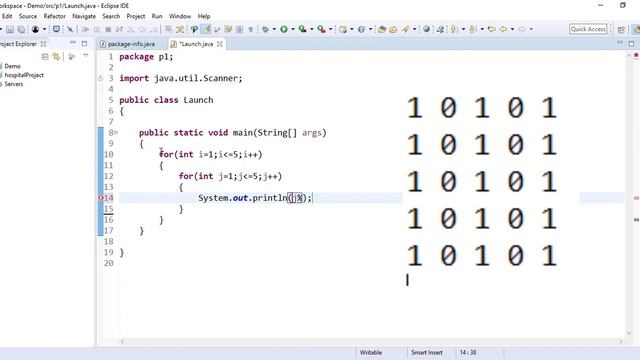 How to print number pattern in Java | Java interview program смотреть онлайн