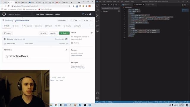 DevX HTML/CSS Spring 2021 - Git with vsCode смотреть онлайн
