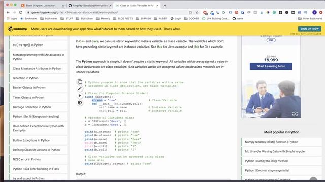 11 - Python Variables Types | Class Variables and Instance Variables смотреть онлайн