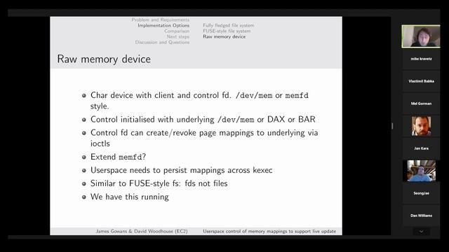 Userspace control of memory mappings to support live update - James Gowans & David Woodhouse смотреть онлайн