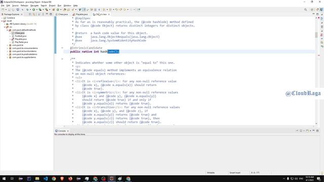 Java 8 - Tutorial - 06. Overriding Object class with default method of Interface | #cloudraga смотреть онлайн
