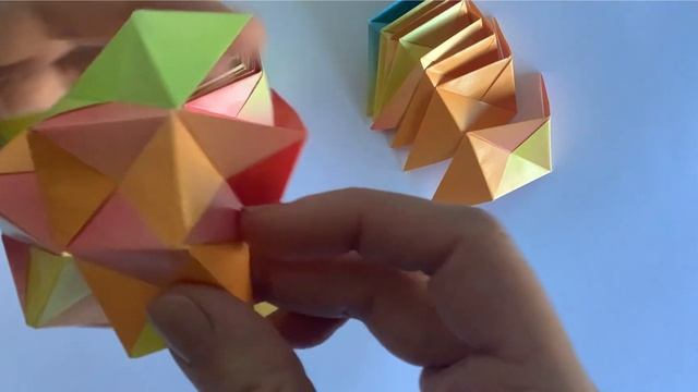 Sonobe 30 units (Spiked Icosahedron) Modular Origami (Silent) смотреть онлайн