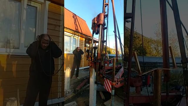 Дизель молот. Забивка железобетонных мини свай смотреть онлайн