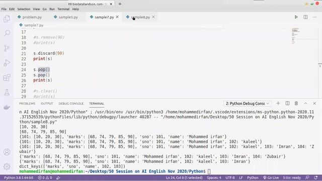 Python | Sets | Dictionary | Part 8 | bigdatahandson.com смотреть онлайн