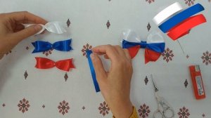 Мастер - класс по изготовлению броши в технике канзаши "Российский Триколор"