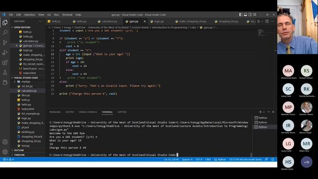 COMP07027 Introduction to Programming - Lab Code Along смотреть онлайн