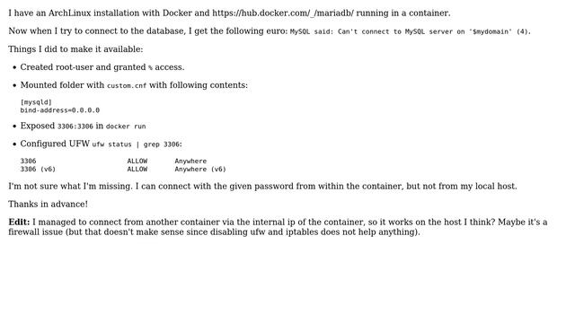DevOps & SysAdmins: Timeout error on MariaDB in Docker container смотреть онлайн