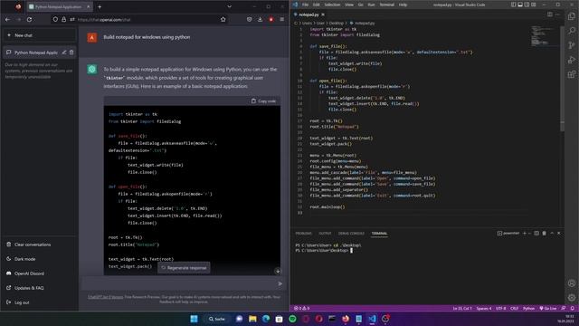 Build your own Notepad using ChatGPT and Python смотреть онлайн