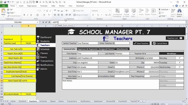 How To Quickly Create Excel Forms As We Add A Complete Teachers Feature [School Manager Pt. 7] смотреть онлайн