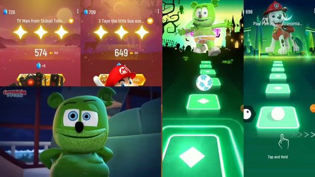 Skibidi family Speaker man Vs mario the game vs gummibar vs paw petrol sky || Tiles hop Edm Rush смотреть онлайн