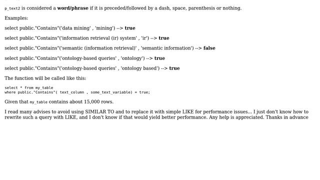 Databases: How to replace (SIMILAR TO + regular expression) with LIKE or ~ in PostgreSQL? смотреть онлайн